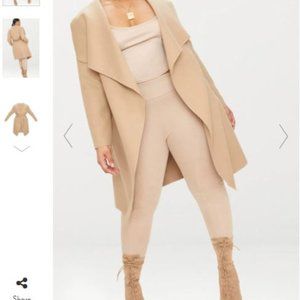 Plus Camel Waterfall Coat